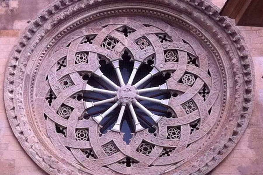 A rose window of a church in Trapani, Sicily