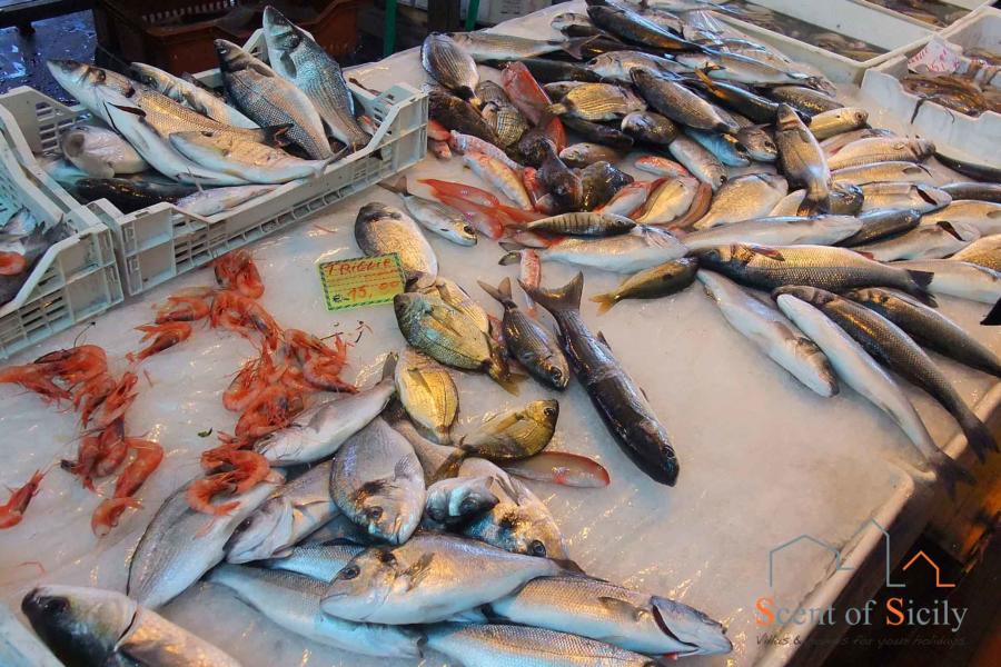 Fish market in Catania, Sicily