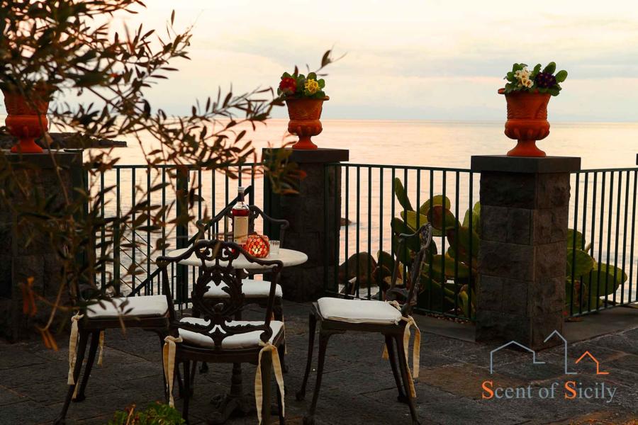 Sun set from the garden in Sea Terrace, Estern Sicily 