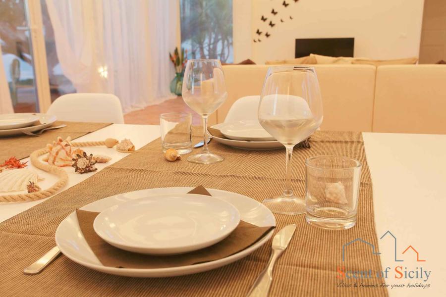 Dinning area in Villa Lory, Marsala Western Sicily