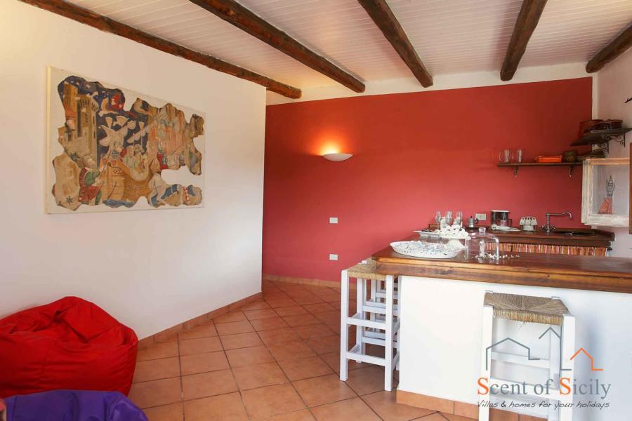 The breakfast area in the dependance of Villa Gio, Marsala, Western Sicily