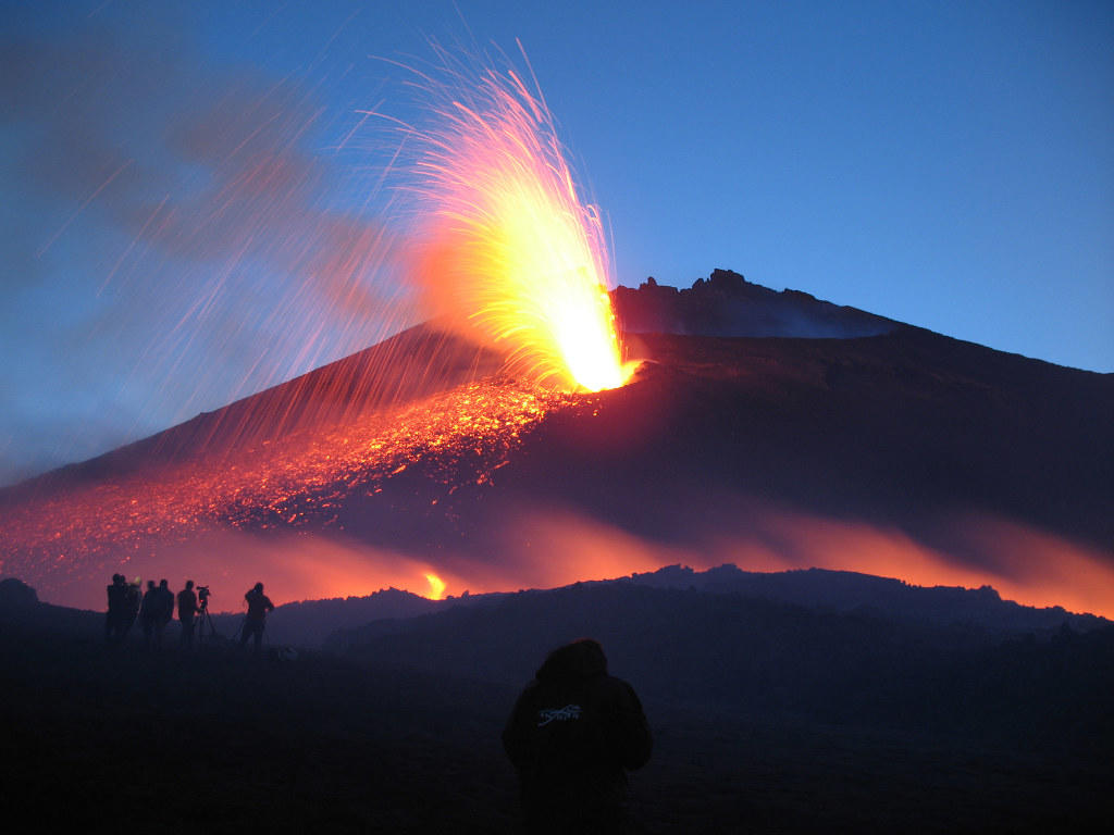 View of an eruption - Etna Mount