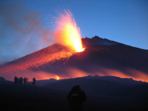 View of an eruption - Etna Mount