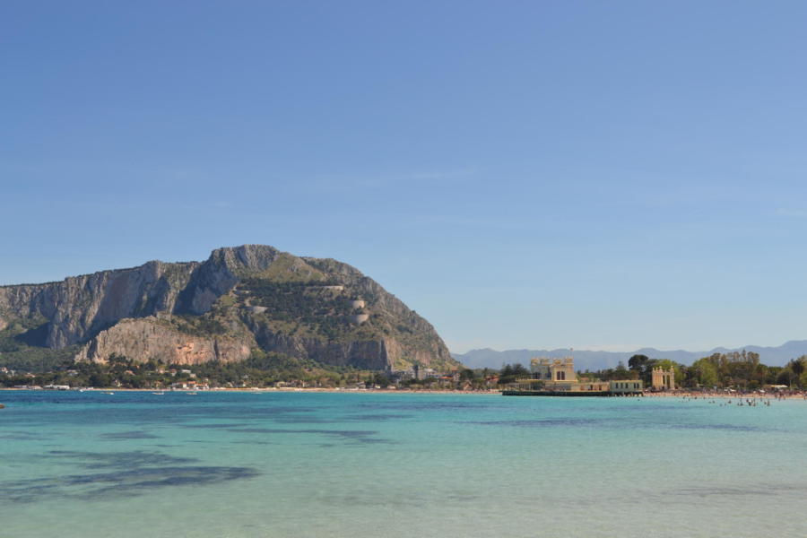 Blue sea in Mondello, Sicily