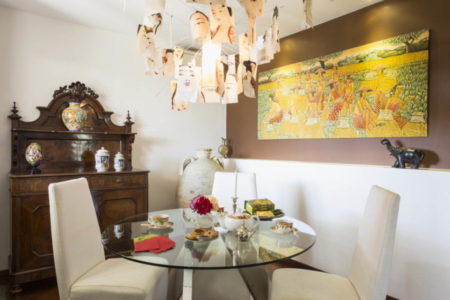 One of the elegant corners in the villa for eating in Villa Shanti Syracuse Scent of Sicily