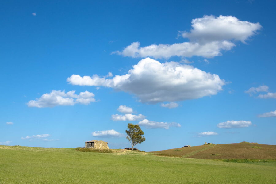 Typical Sicilian hinterland countryside