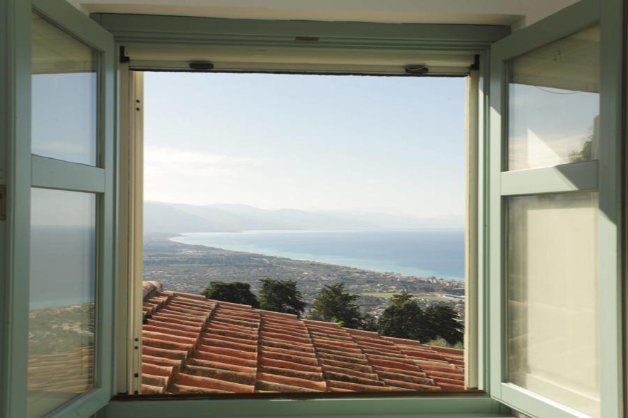 View from the master bedroom in Villa Sunrise, Capo d'Orlando, Notnern Sicily - first floor