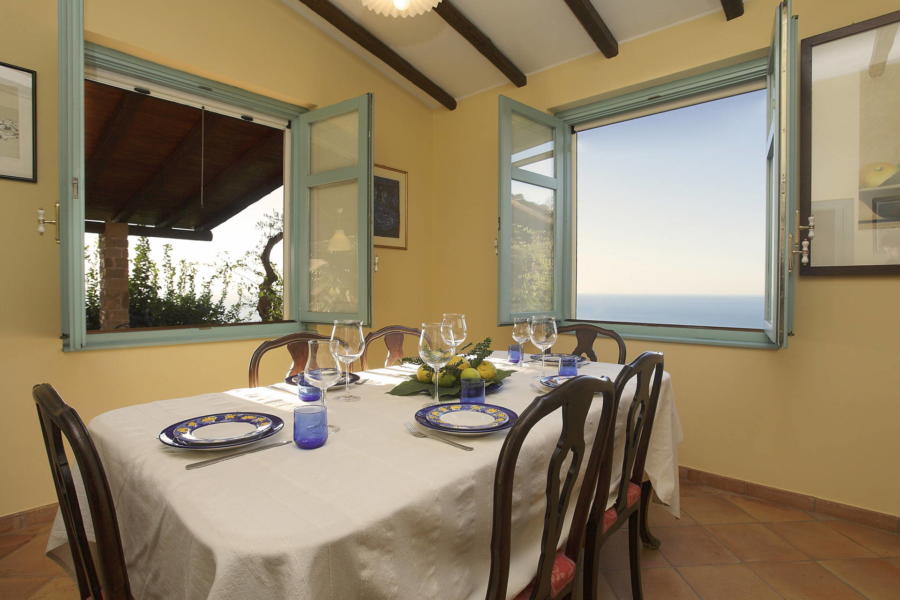 View from the dinning room in Villa Sunrise, Capo d'Orlando, Notnern Sicily