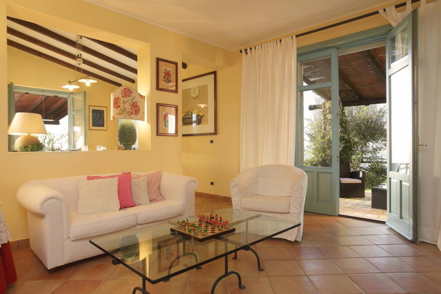 Balcony in the living room in Villa Sunrise, Capo d'Orlando, Notnern Sicily