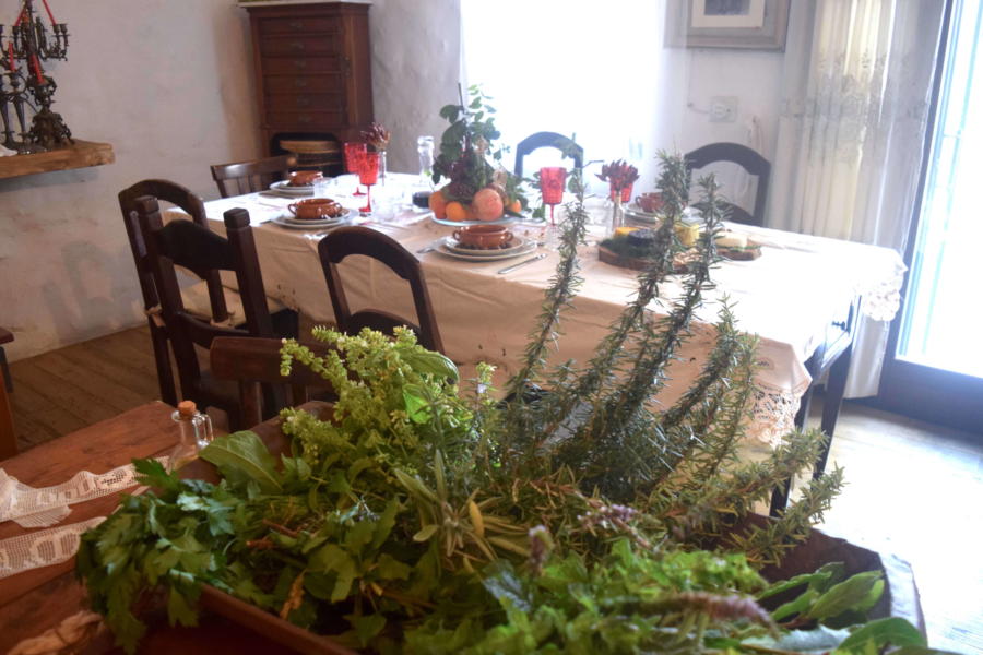 Table in living room, Magical House Gratteri, Sicily