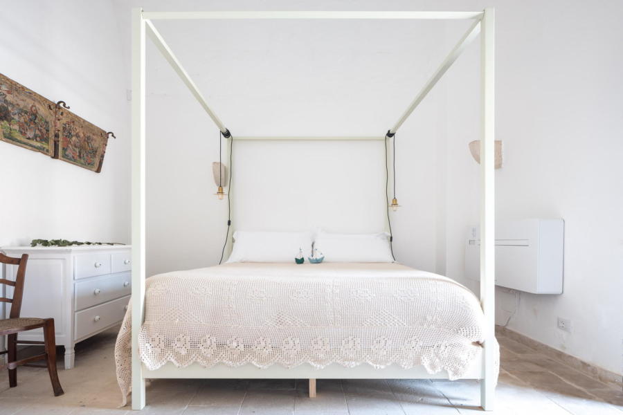 Refined double bedroom with canopy bed in Sicilian Heritage Scent of Sicily