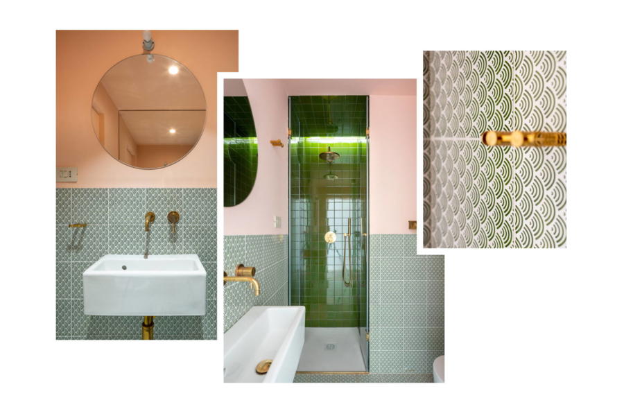 The elegant green bathroom in Sicilian Heritage Scent of Sicily