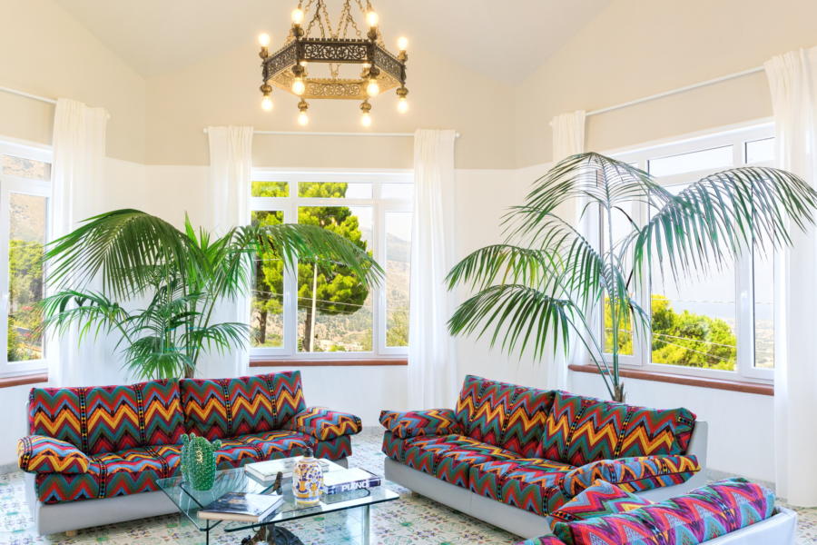 Living Room in Villa Amphora Carini Scent of Sicily