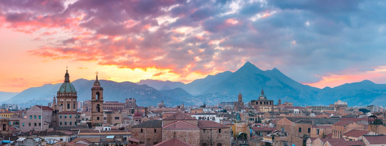 Sicily beach vacation: Sunset of Palermo, Scent of Sicily