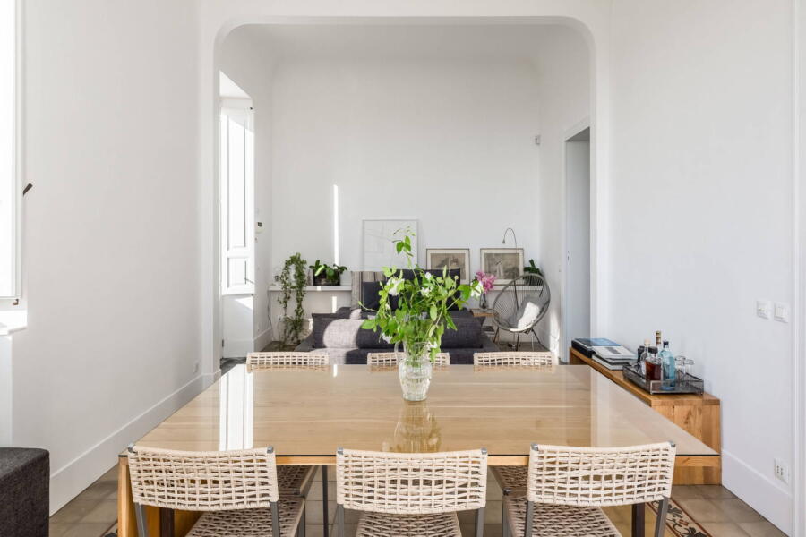 The dining area of the living room