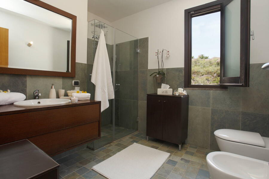 The bathroom with shower