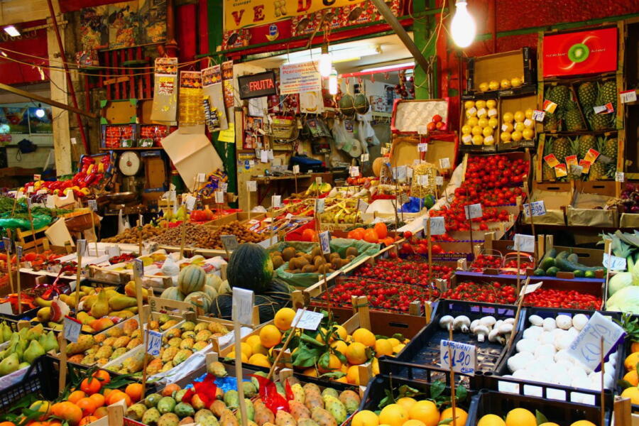 The colourful fruit market.