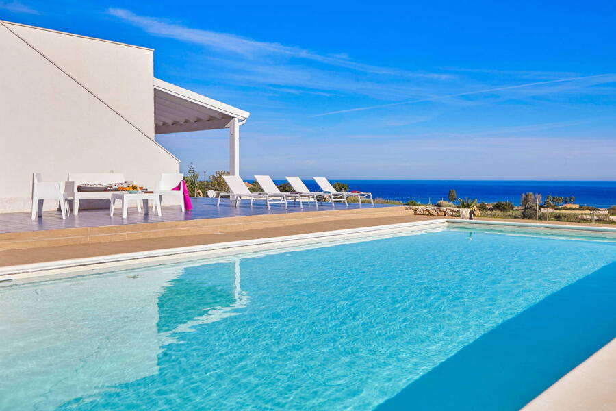 The patio from the swimming pool