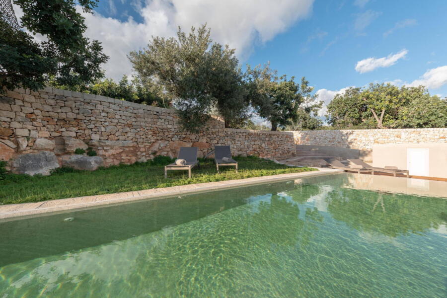 The sophisticated bio pool and solarium