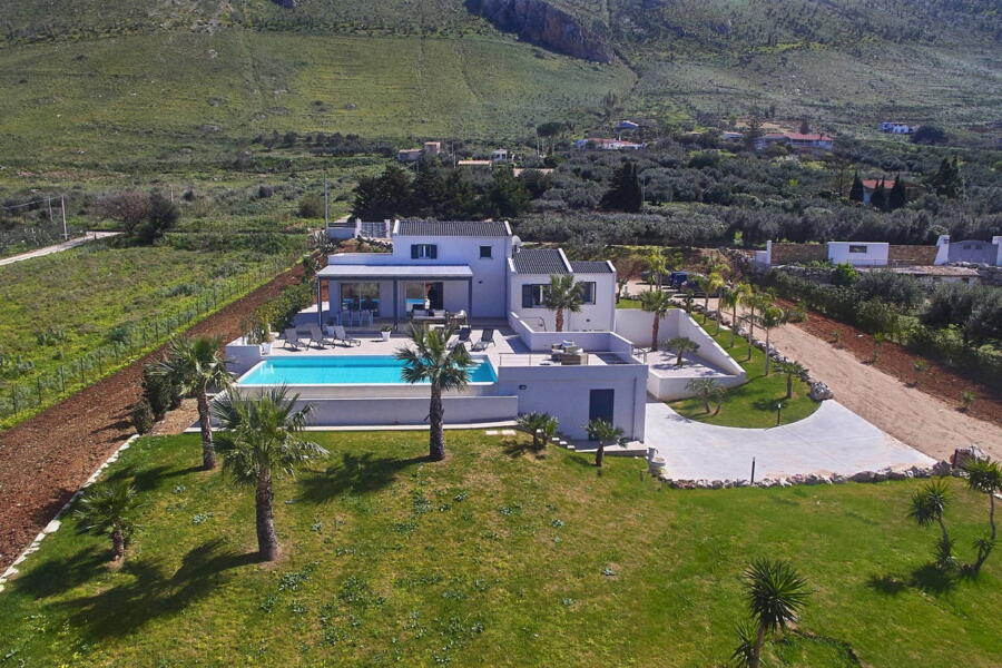 Drone top view of the villa