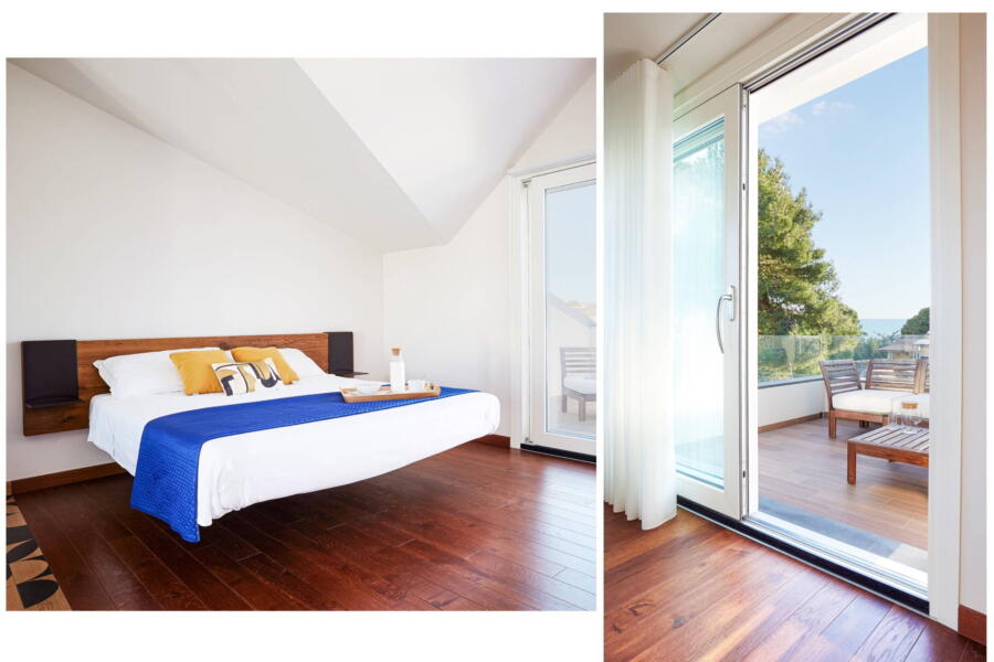 The fist floor bedroom in villa Levante