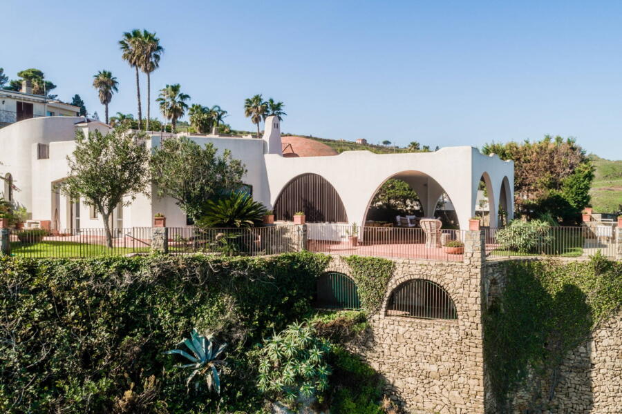 The villa's large, comfortable patio