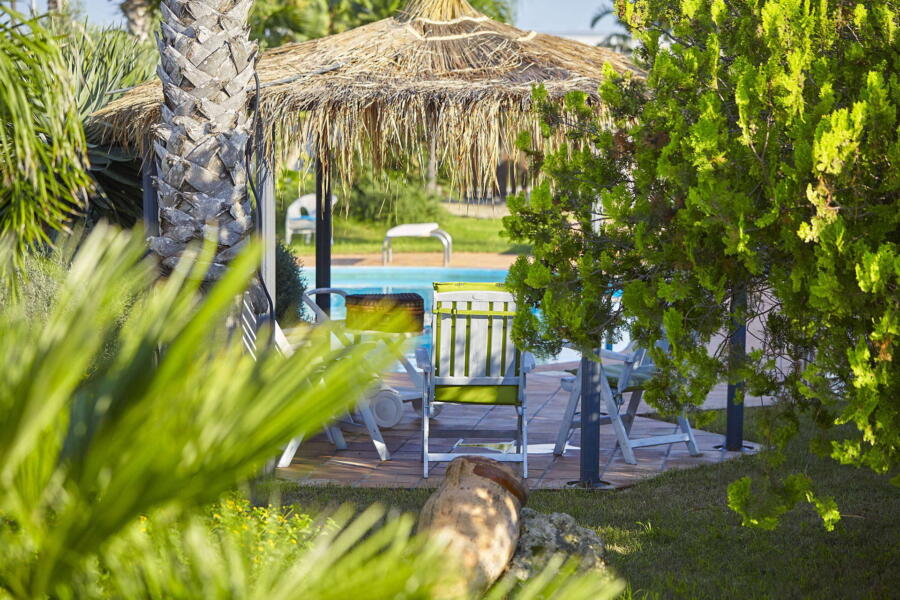Patio in pool area  of Villa Gio, Marsala, Western Sicily
