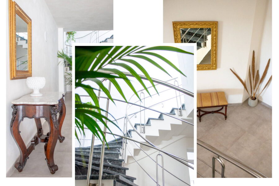 The delightful staircase leading to the first floor