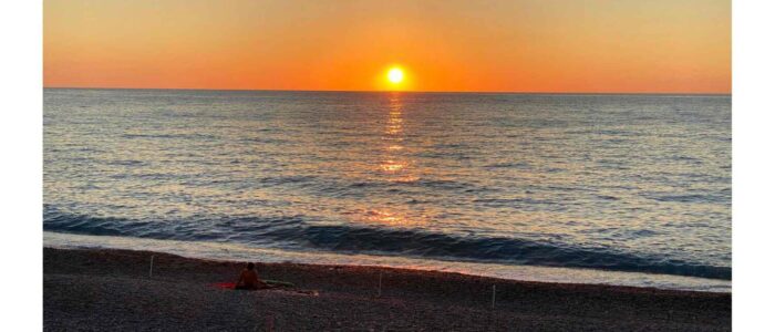 VillaOrlaya-Capo-di-Orlando-SunsetColors-ScentOfSicily Sunset over the sea near Villa Orlaya in Sicily with peaceful beach and coastal views, Sicily villas with pool by Scent of Sicily