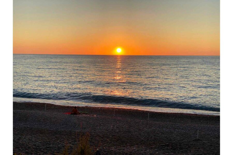 VillaOrlaya-Capo-di-Orlando-SunsetColors-ScentOfSicily Sunset over the sea near Villa Orlaya in Sicily with peaceful beach and coastal views, Sicily villas with pool by Scent of Sicily